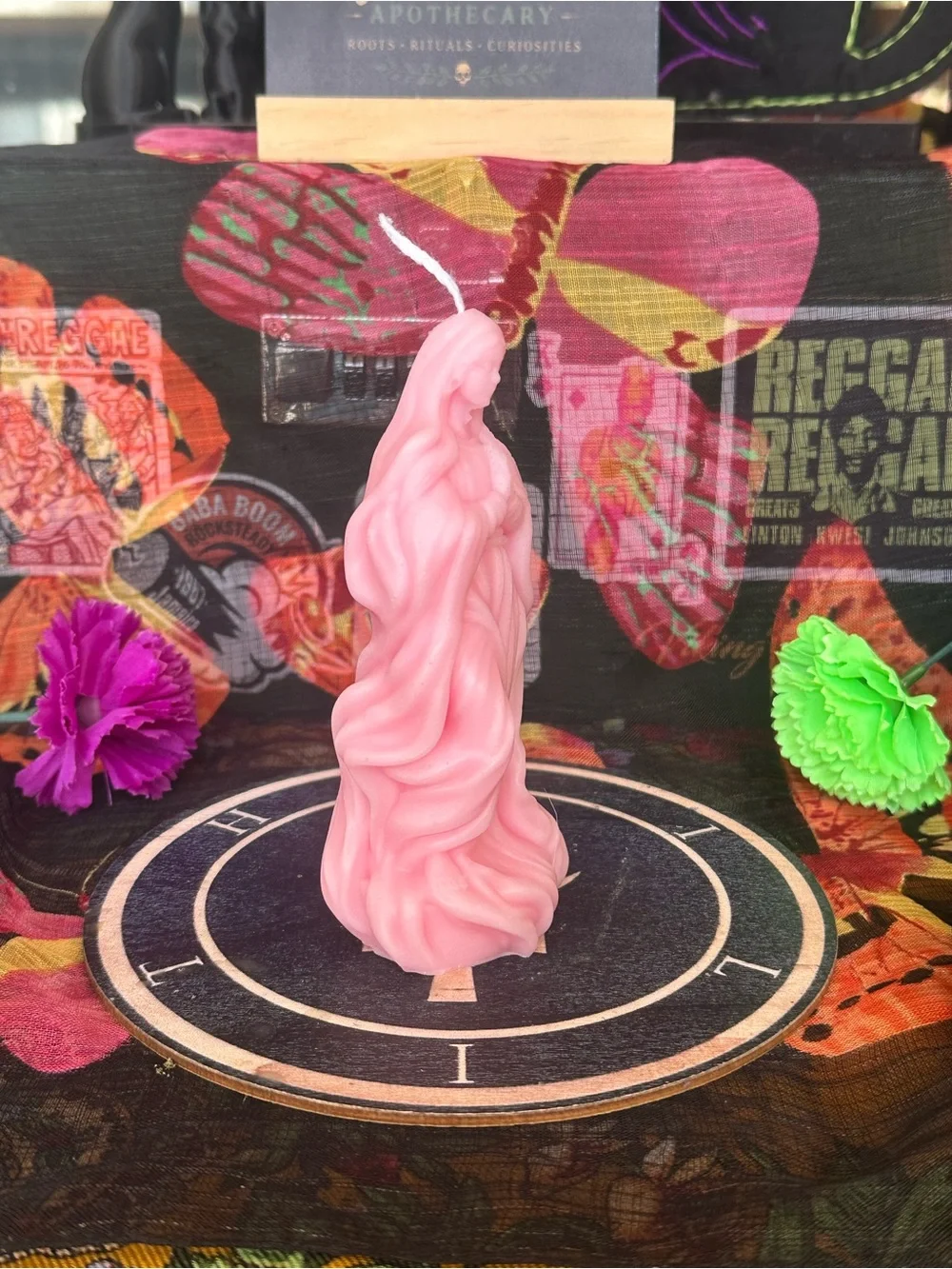 Pink Virgin Mary Candle – La Virgen María Devotional Candle